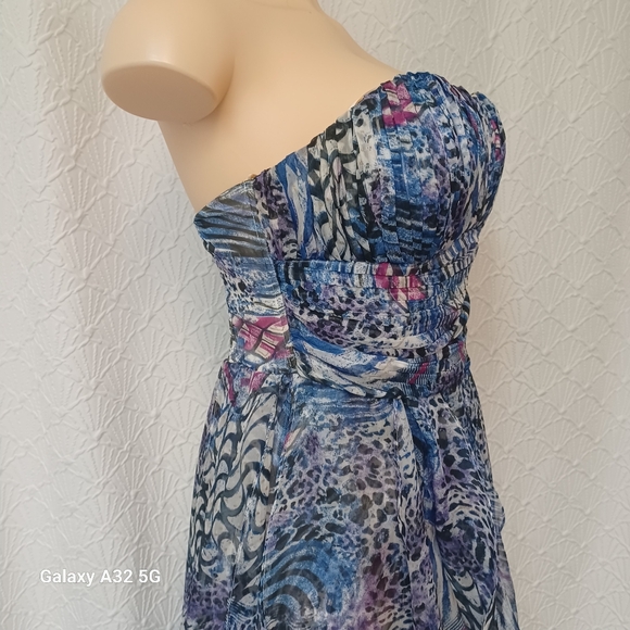 Deb Strapless Multicolor Dress Women Size L - Picture 12 of 16